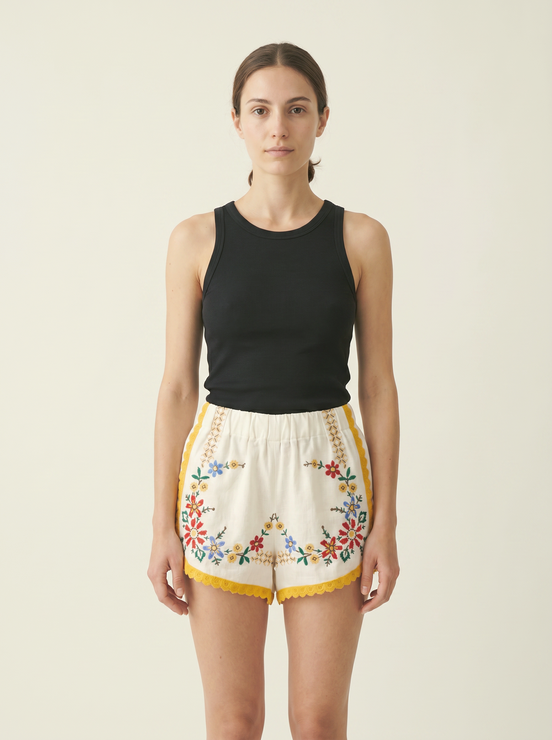 DELAMIA Icona Collection — shorts ricamato, tile home