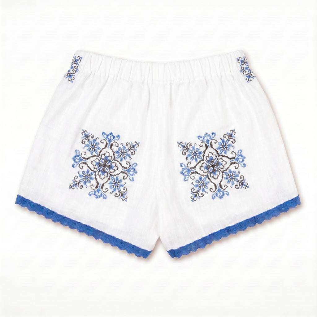 Shorts Stella DELAMIA — vista posteriore dei rosoni a stella blu